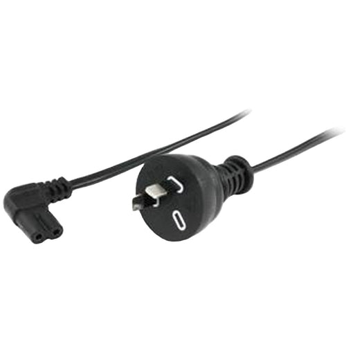 RackPower CM0NF300-SS - 10A 2 pin plug to C7 IEC Figure 8 side entry socket on 3m 0.75mm2 Black lead
