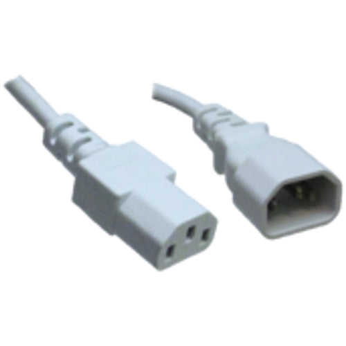 RackPower CM1CC500W - 10A C14 IEC plug to 10A C13 IEC socket on 5m 1mm2  White lead