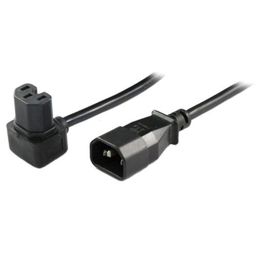 RackPower 10A - Hochtemperatur C14 auf C15 Kabel - 2m - Schwarz