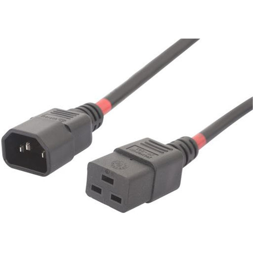 IEC cord C14 10A M to C19 F 400mm (RED