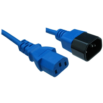 RackPower CM0CC030B - 10A C14 IEC plug to 10A C13 IEC socket on 0.3m 0.75mm2 Blue lead