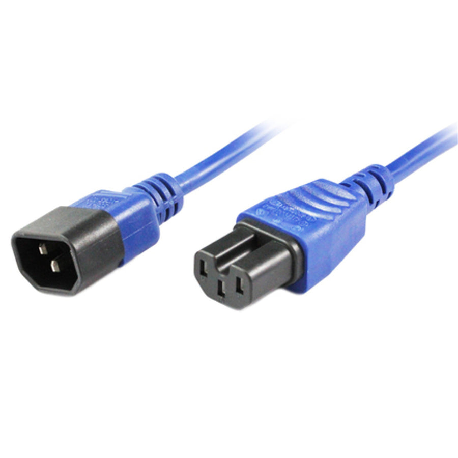 RackPower CM1CH050B 10A C14 auf C15 Kabel - 50cm - Blau