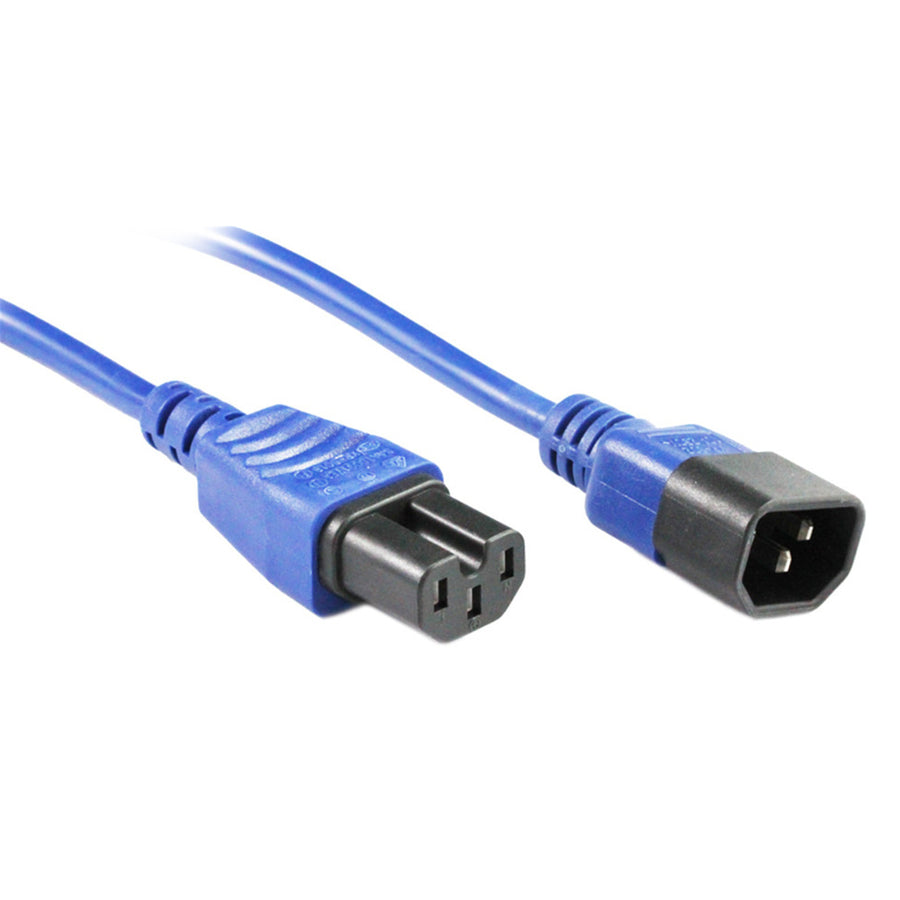 RackPower CM1CH050B 10A C14 auf C15 Kabel - 50cm - Blau