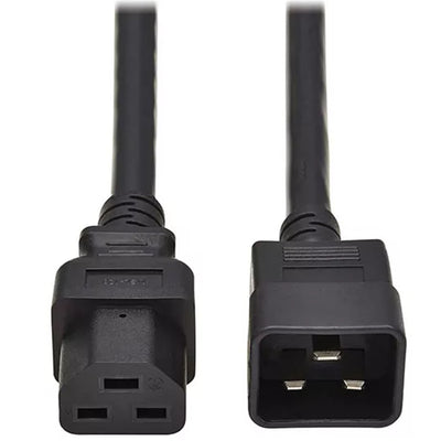 RackPower CM2CH200 - 16A C20 IEC moulded plug to 16A C21 155 degree high temperature socket on 2m 1.5mm2 Black PVC lead