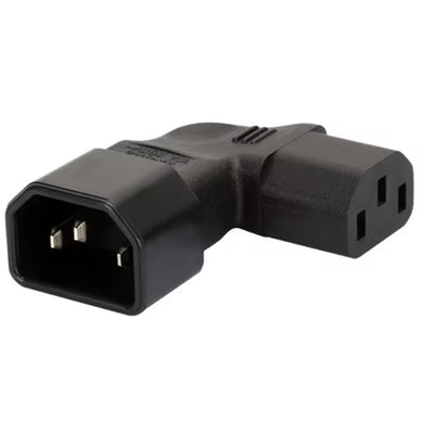 RackPower KNCCA09-01 - Adapter: 10A C14 IEC plug to 10A IEC C13 Right Angle Socket