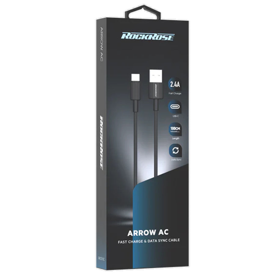 RockRose Arrow USB-A to USB-C Cable - 1m