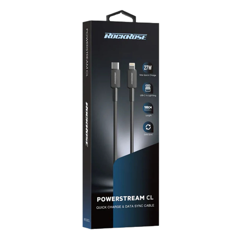 RockRose Powerstream  27W USB-C to Lightning Cable - 1m