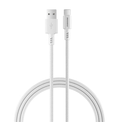 RockRose Asics AC  USB-A to USB-C Cable - 1m - Light Grey