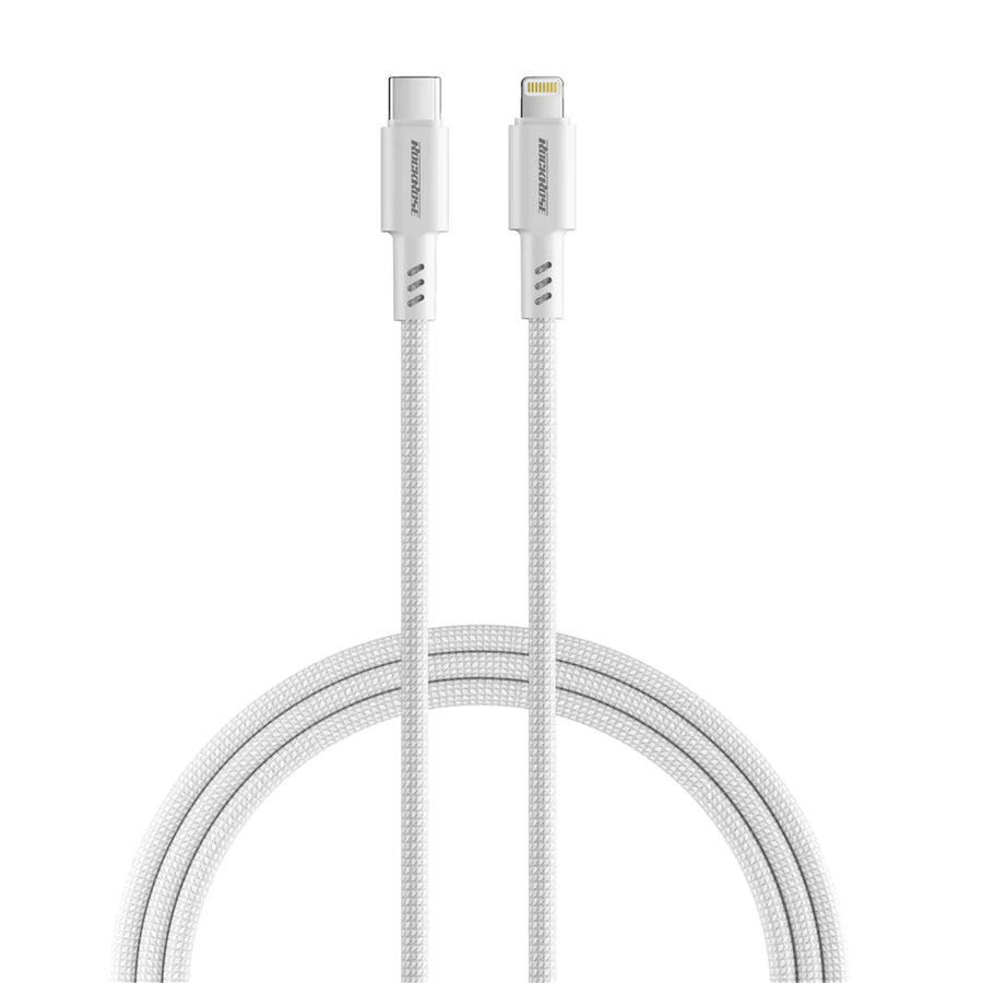 RockRose Asics CL 27W USB-C to Lightning Cable - 1m - Light Grey