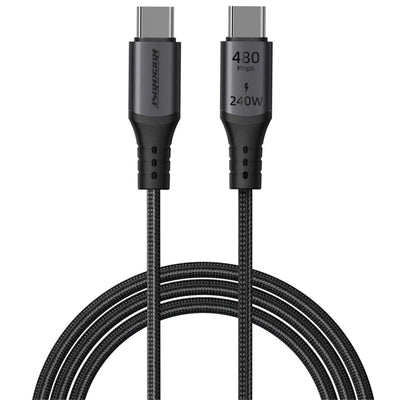 RockRose Powerline Pro Max 240W USB-C to USB-C Cable - 1m - Dark Grey
