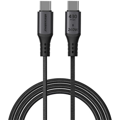 RockRose Powerline Pro Max 240W USB-C to USB-C Cable - 2m - Dark Grey