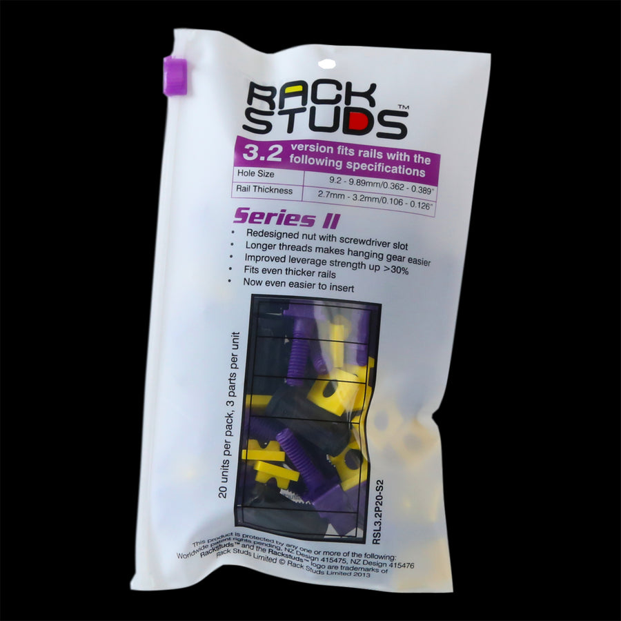 RACKSTUDS RSL220P - Series II 20-pack Purple Smart Rack Mounting System. Replacement for Cage Nuts