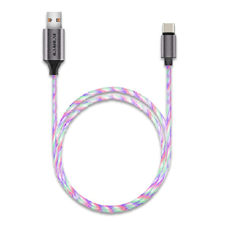Sansai  TPE-6363R  RGB Light Up USB-A Male to Male USB-C Charging Cable 1m
