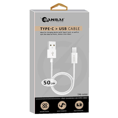 Sansai  TPE-5010  USB-A to USB-C Cable - 50cm