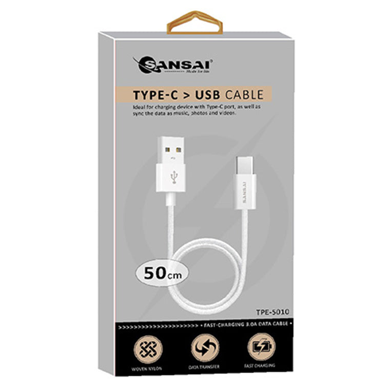 Sansai  TPE-5010  USB-A to USB-C Cable - 50cm