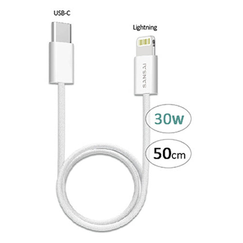 Sansai IPH-C503 USB-C to Lightning Cable - 50cm