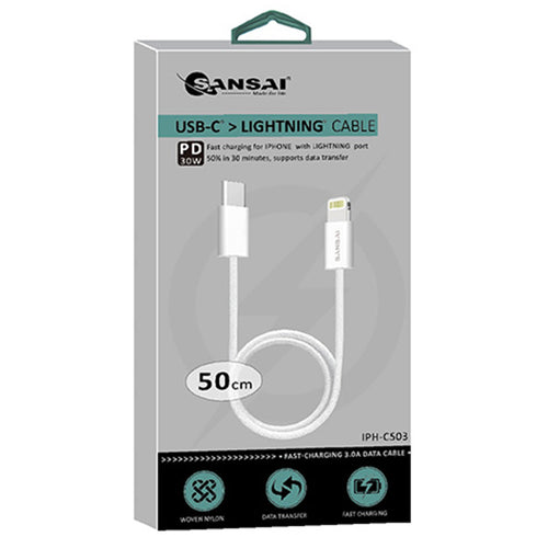Sansai IPH-C503 USB-C to Lightning Cable - 50cm