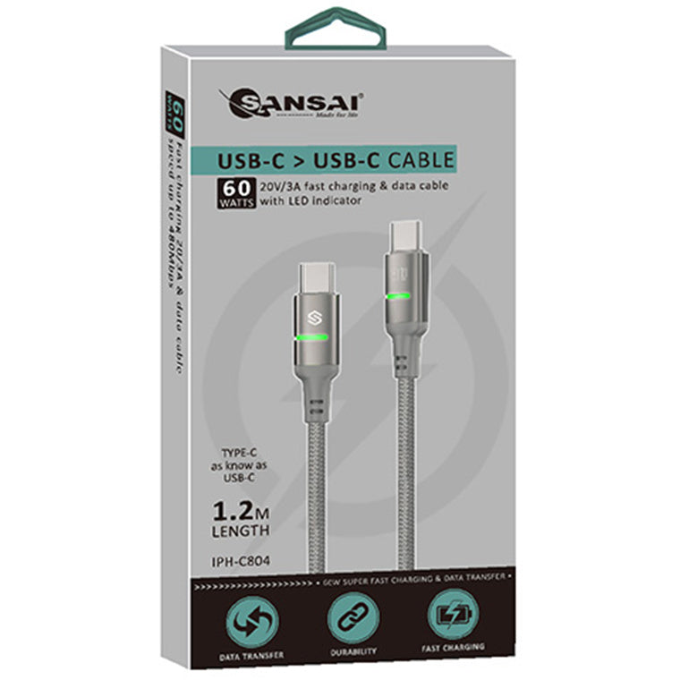 Sansai IPH-C804 Soft LED Light USB C to USB C, 1.2m