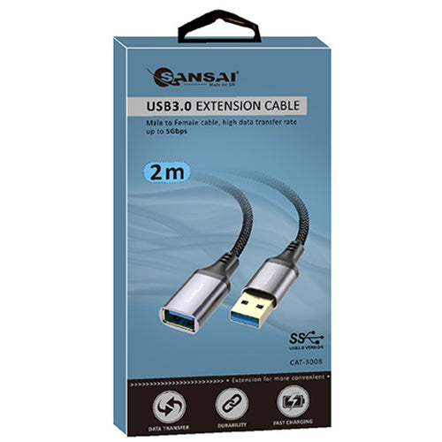 Sansai CAT-3008 USB 3.0 Extension Cable, 2.0M