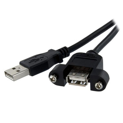 StarTech.com USBPNLAFAM1 – 0,3 m USB-Kabel A auf A zur Tafelmontage – Buchse/Stecker