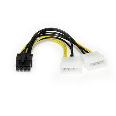 StarTech.com LP4PCIEX8ADP 4-Pin-auf-8-Pin-PCIe-Stromkabeladapter – 15 cm (6")