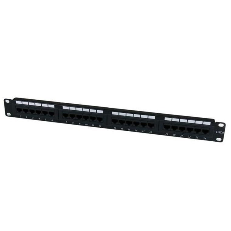 StarTech.com C6PANEL24 24 Port 1U Rackmount Cat6 Patch Panel Ethernet 110 type Rack MountPatch Panel 1U