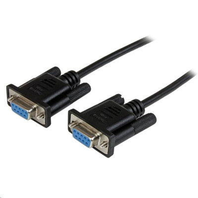StarTech.com SCNM9FF2MBK - 2m Black DB9 RS232 Null Modem Cable FF