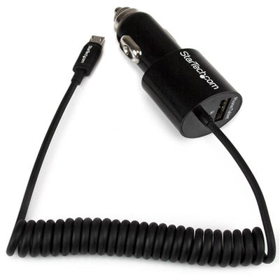 StarTech.com USBUB2PCARB - Kfz-Ladegerät mit zwei Anschlüssen - Micro-USB