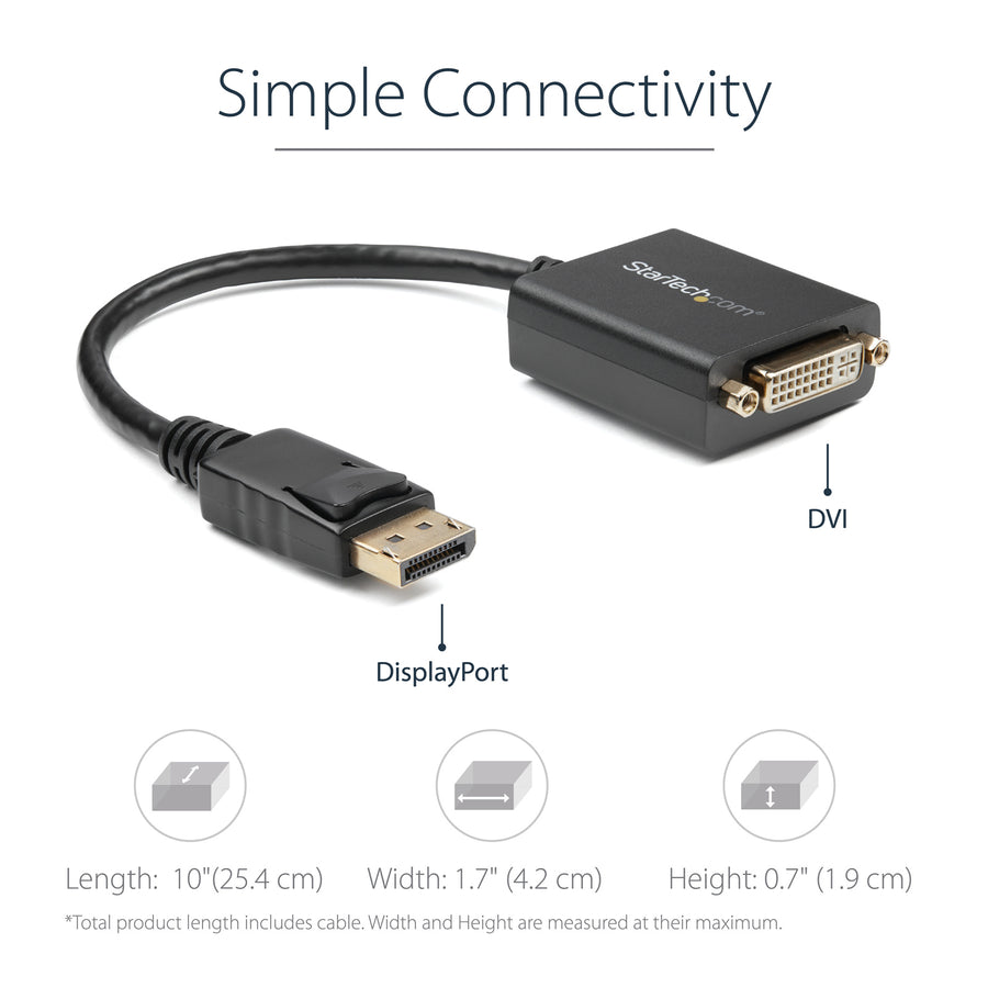 StarTech.com  DP2DVI2 1920x1080 DisplayPort to DVI Adapter