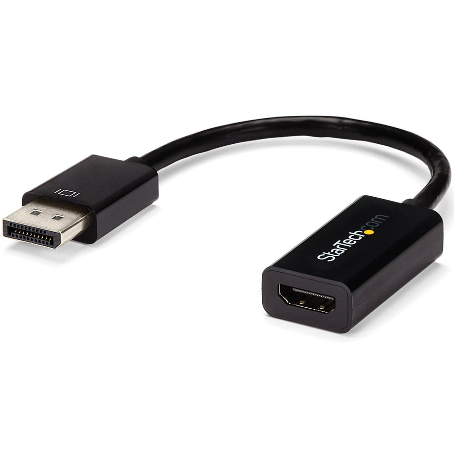StarTech.com DP2HD4KS DisplayPort auf HDMI Adapter – Aktiver 4K 30Hz DisplayPort zu HDMI Video Konverter – DP zu HDMI Monitor/TV/Display Kabel Adapter Dongle – Ultra HD DP 1.2 zu HDMI 1.4 Adapter