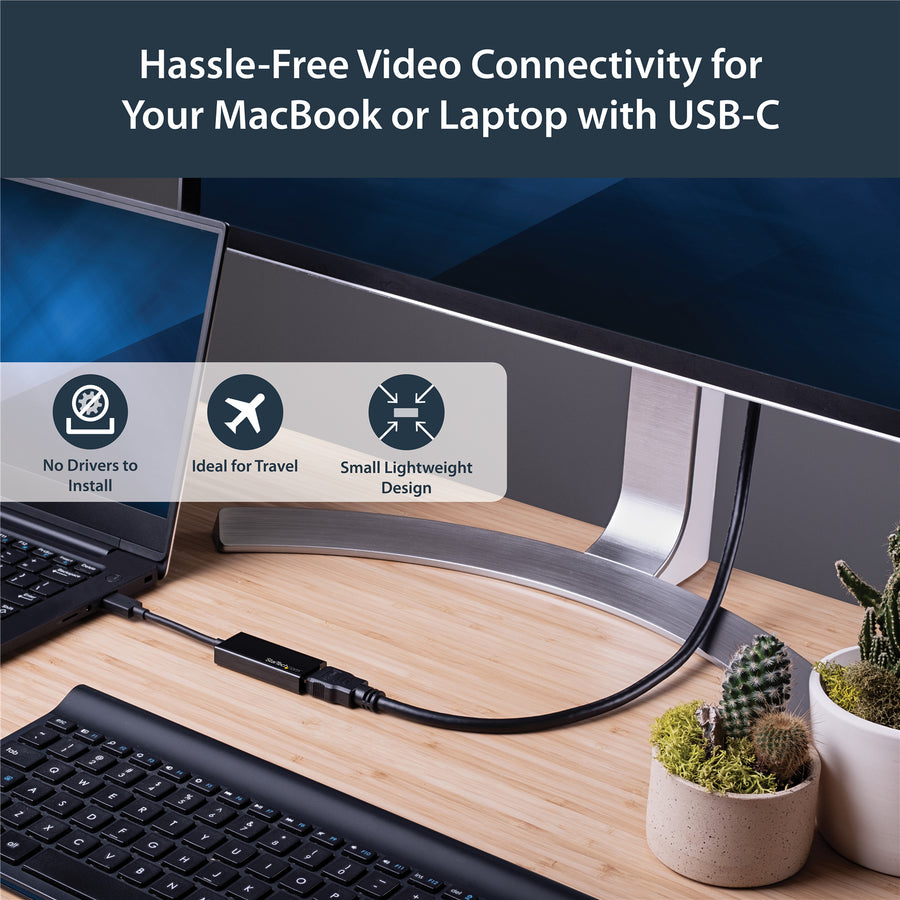StarTech.com CDP2HD4K60 USB-C to HDMI Adapter - 4K 60Hz - Thunderbolt 3 Compatible - USB-C Adapter - USB Type C to HDMI Dongle Converter (CDP2HD4K60)