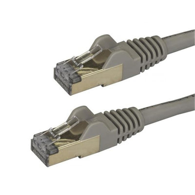 StarTech.com 6ASPAT1MGR Cat6A - 10 Gigabit - 100W PoE Ethernet Cable - 1m - Gray Shielded - Snagless - RJ45 - STP - 10GbE Network Cable - Strain Relief - Fluke Tested - UL-TIA Certified