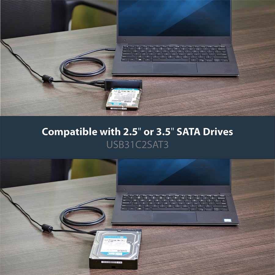 StarTech.com USB31C2SAT3 USB-C auf SATA Adapterkabel für 2,5-/3,5-Zoll-SSD/HDD-Laufwerke – USB 3.1 Gen 2 (10 Gbit/s)