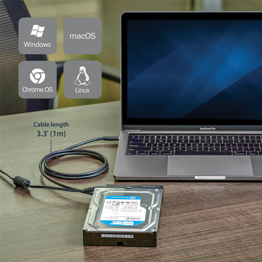 StarTech.com USB31C2SAT3 USB-C auf SATA Adapterkabel für 2,5-/3,5-Zoll-SSD/HDD-Laufwerke – USB 3.1 Gen 2 (10 Gbit/s)