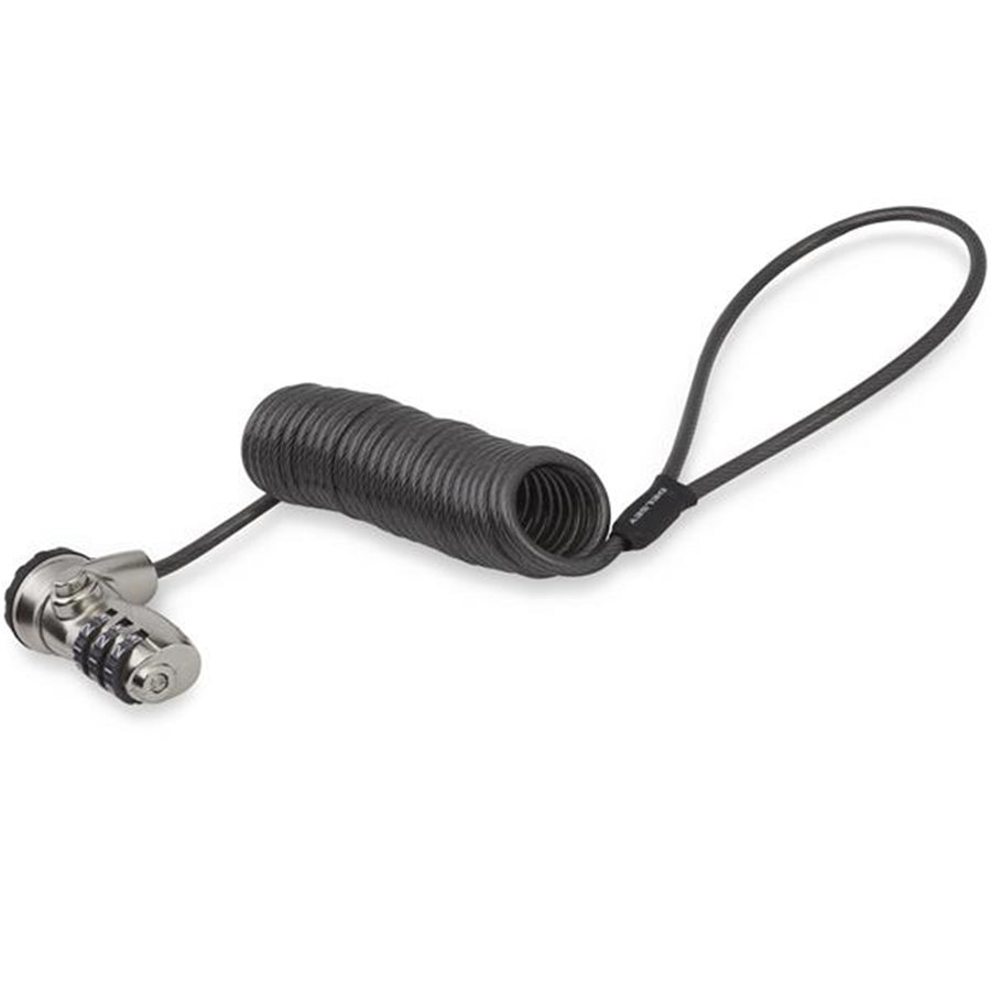 StarTech.com LTLOCK3DCOIL 2m (6ft) Self-Coiling Laptop Cable Lock - Portable 3-Digit Combination Security Cable Lock for K-Slot Laptop/Computer/Desktop/Device - Coiled Anti-Theft Steel Cable Lock