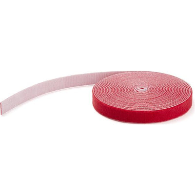 StarTech.com HKLP100RD Hook-and-Loop Roll Cut-to-Size Reusable Cable Ties - 30.5m (100ft) - Red Bulk Industrial Wire Fastener Tape / Adjustable Fabric Wraps Red / Reusable Self Gripping Cable Managemen