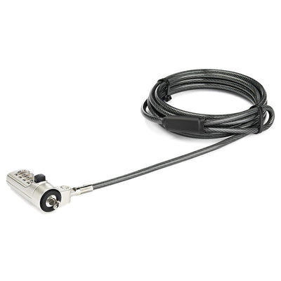 StarTech.com LTLOCKNBL 2m(6ft) Laptop Cable Lock - 4-Digit Combination Laptop/Desktop Security Cable Lock for for Wedge Slot Computers - Anti-Theft Vinyl-Coated Steel Combo Cable Lock - Portable