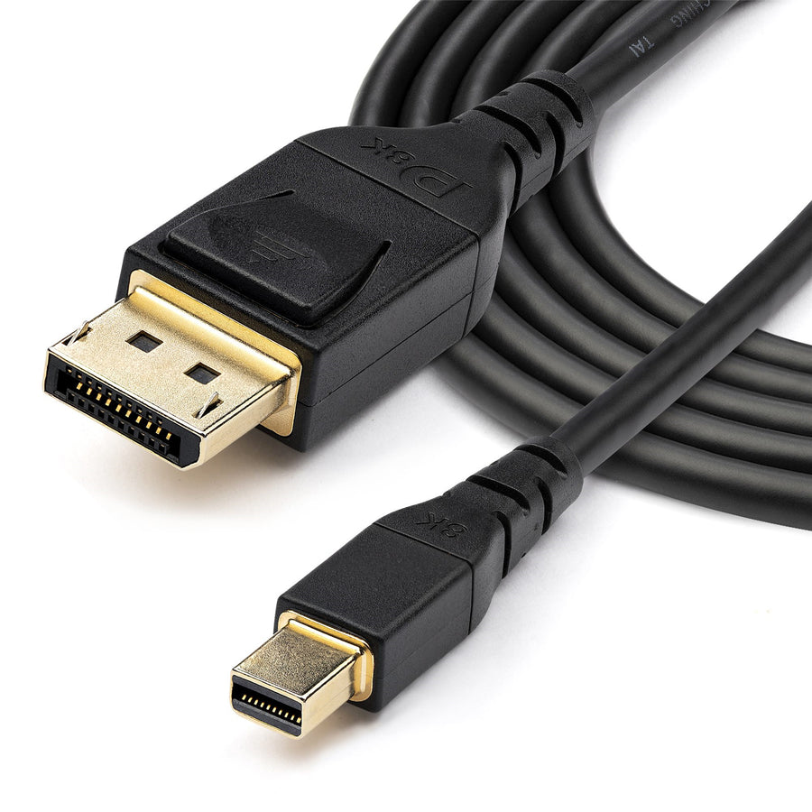 StarTech.com DP14MDPMM2MB 8K 60Hz – HBR3 – HDR Mini DP-auf-DisplayPort-Kabel – 2m – Schwarz
