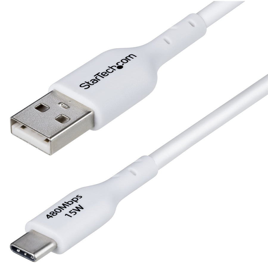 2m USB-A to USB-C Charging Cable White