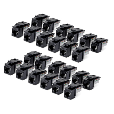 StarTech.com C6KEY110BK24PK Cat6 Keystone Jack 24-Pack 90-Deg 110