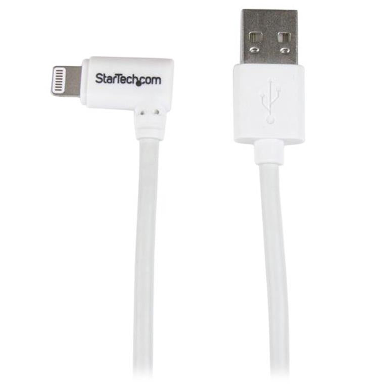 3ft Angled Lightning to USB Cable White