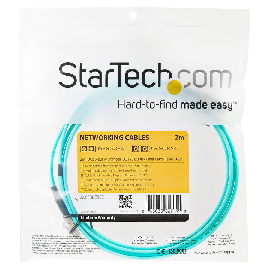 StarTech.com A50FBLCLC2 10-Gbit/s-LWL-Kabel – 2 m – Aqua