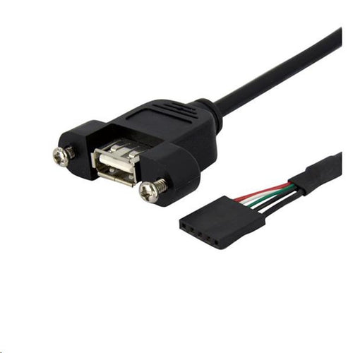 3ft Panel Mount USB A / USB Header Cable