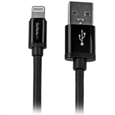 StarTech.com USBLT2MB - 2m schwarzes 8-poliges Lightning auf USB Kabel