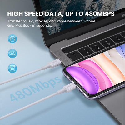 UGREEN UG-10493 USB 2.0 Lightning to USB-C Cable - White