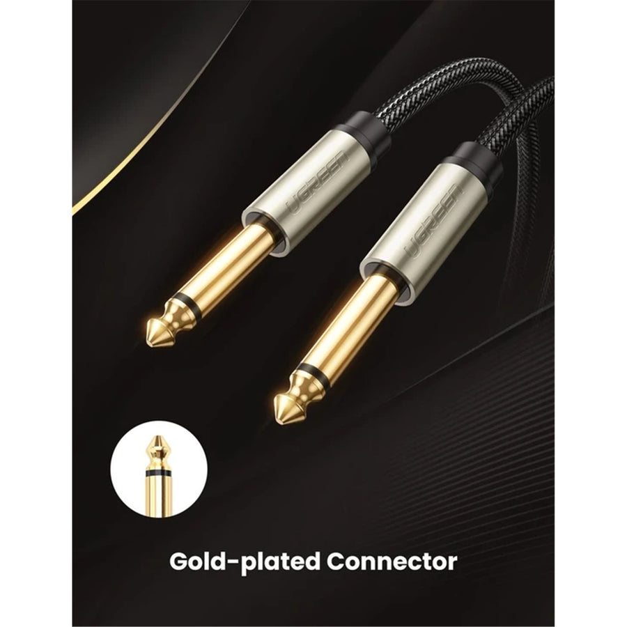 UG-10638 - UGREEN 6.5 Male to Male Stereo Auxiliary Aux Audio Cable 2m (Gray)