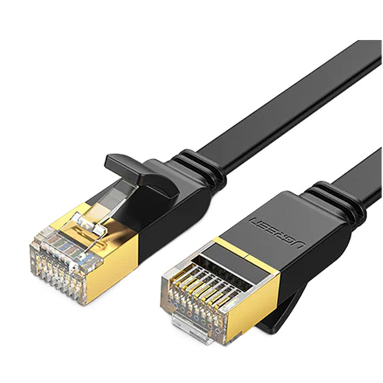UG-11266 - UGREEN Cat7 Ethernet Cable High Speed 10Gbps 600Mhz/s Shielded LAN Cord Flat Gigabit RJ45 Patch Cords Internet Wire Black 15M