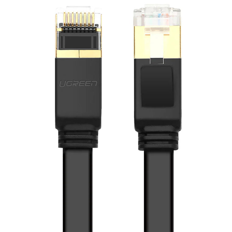 UG-11267 - UGREEN Cat7 Ethernet Cable High Speed 10Gbps 600Mhz/s Shielded LAN Cord Flat Gigabit RJ45 Patch Cords Black Internet Wire 20M