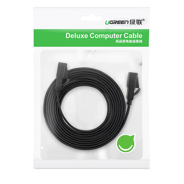 UG-11267 - UGREEN Cat7 Ethernet Cable High Speed 10Gbps 600Mhz/s Shielded LAN Cord Flat Gigabit RJ45 Patch Cords Black Internet Wire 20M
