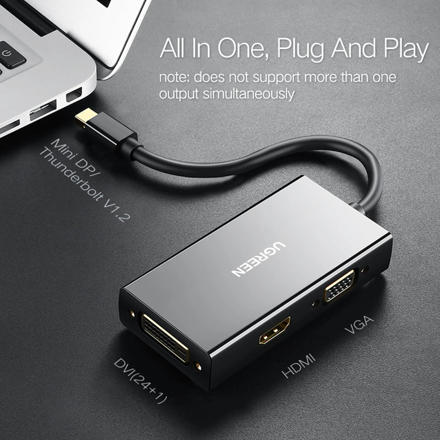 UGREEN UG-20418 Mini DP to HDMI/VGA/DVI Converter (Black)